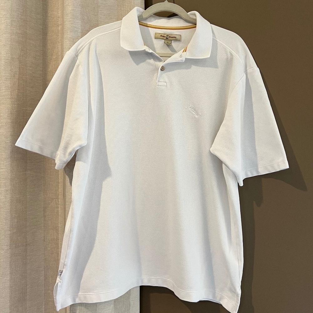 Tommy Bahama White Polo Shirt, Size XL